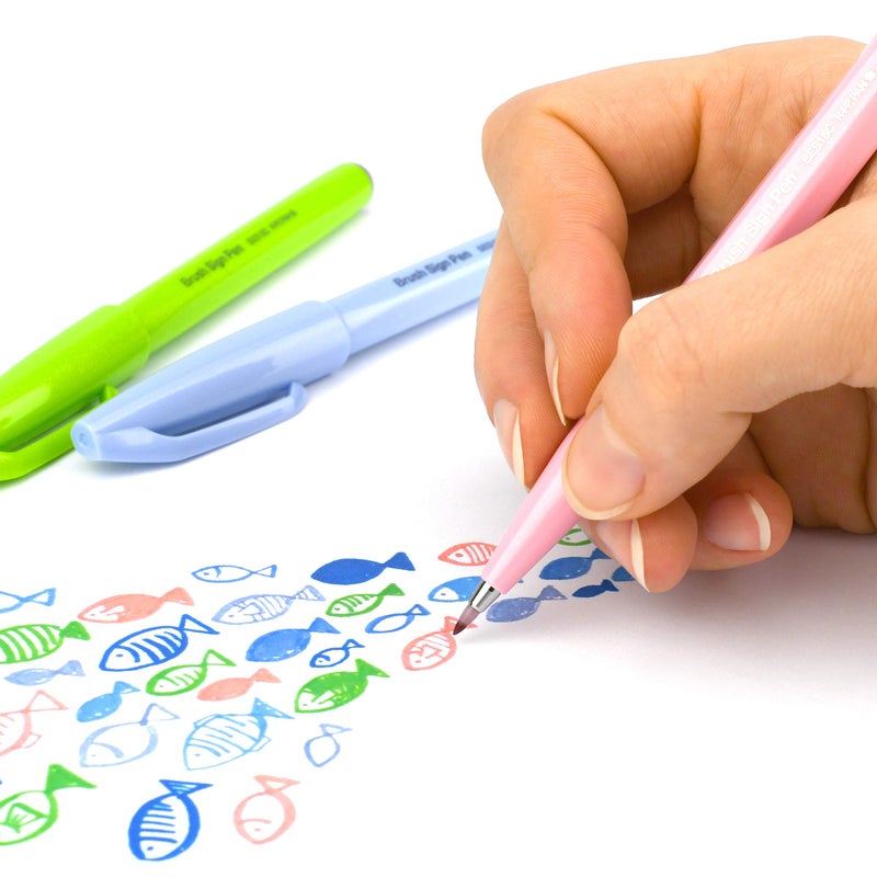 Pentel Arts Sign Pen Brush, Burgundy Ink, Box of 12 Pens - Image 4